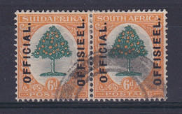 South Africa: 1926   Official - Orange Tree   SG O4    6d  [Wmk Upright]  Used Pair - Dienstzegels