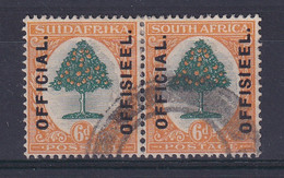 South Africa: 1926   Official - Orange Tree   SG O4    6d  [Wmk Upright]  Used Pair - Service
