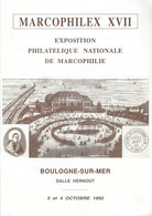 LES FEUILLES MARCOPHILES   MARCOPHILEX XVII BOULOGNE SUR MER - Sonstige & Ohne Zuordnung