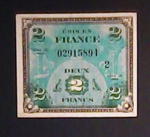 France 1944: Allied Occupation 2 Francs - 1944 Flagge/Frankreich