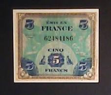 France 1944: Allied Occupation 5 Francs - 1944 Flagge/Frankreich