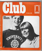 CLUB Inter N° 4 - 15 Février 1967.  Revue Mensuel --  Une Certaine Amérique - 1950 - Today