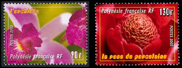 POLYNESIE 2003 - Yv. 699 Et 700 ** Faciale= 1,85 EUR - Fleurs : Orchidée Et Rose De Porcelaine (2 Val.)  ..Réf.POL26559 - Unused Stamps