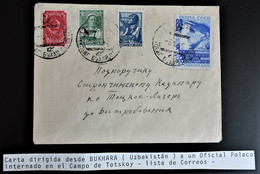 1477 WWII PRISONNIERS DE GUERRE TOTSKOY RUSSIA RUSIA РОССИЯ CCCP 1942 BUKHARA Uzbekistan II WORLD WAR - Covers & Documents