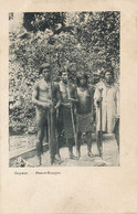 Indiens Peaux Rouge En Guyane .  Nude Men And Woman With Lances .  Undivided Back Indians - America