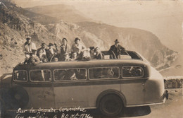 NICE CARS PHOCEENS CARTE PHOTO SUR LA GRANDE CORNICHE VUE SUR EZE 20 OCTOBRE 1934 - Tráfico Rodado - Auto, Bus, Tranvía