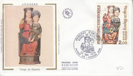 " Andorre Y.T 271 Vierge De Sispony  Fdc Enveloppe Premier Jour Sur Soie 20/05/1978 - Storia Postale