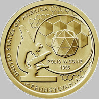 USA 1 Dollar 2019 P, Innovation-Pennsylvania - Polio Vaccine 1953, KM#707, Unc - 2000-…: Sacagawea