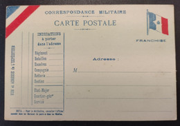 Carte De Franchise Militaire Drapeau Et Bandeau Tricolore - Cartes De Franchise Militaire