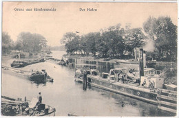 FÜRSTENWALDE Spree Hafen Geschäftiges Emsiges Treiben Vorn Schleppfrachter AUGUST Breslau Gelaufen 6.10.1911 - Fürstenwalde