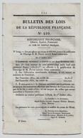 Bulletin Des Lois 410 1851 Tarif Péage Pont De Mirepoix/Droits Aux Passages D'eau Indre-et-Loire Limeray Montlouis/Loire - Decreti & Leggi