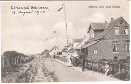 Nordseebad Insel SPIEKEROOG Landkreis Wittmund Straße Nach Dem Strand Belebt Kleinbahn Schienen Gelaufen 20.8.1910 - Wittmund