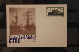 DDR 1990; Ganzsache Caspar David Friedrich;  Wertstempel Gebäude Der Deutschen Post - Privé Postkaarten - Ongebruikt