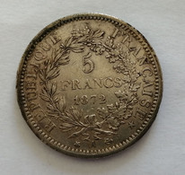 5 Francs - Hercule -  1872 A - TTB - J. 5 Francs