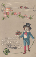 A995) Herzlichen Glückwunsch Zum GEBURTSTAGE - PRÄGE LITHO M. Mann Klee Vögel Kaffee - CÖLN 1906 - Cumpleaños