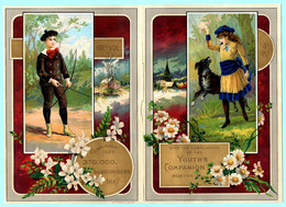 Chromo Trade Card Youth's Companion, Boston. Calendrier, Calendar 1887, Année Complète, Full Year. Boys. - Grossformat : ...-1900