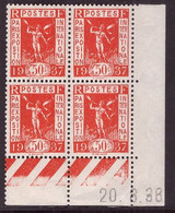 FRANCE N°325* EXPOSITION 1937 COIN DATE DU 20/8/1936 - 1930-1939