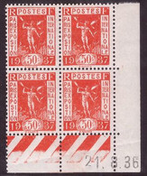 FRANCE N°325* EXPOSITION 1937 COIN DATE DU 21/8/1936 - 1930-1939