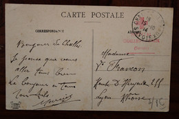 FRANCE 1914 Hôpital CHALLES Les Eaux Croix Rouge Franchise Militaire FM Savoie Dent Du Nivolet - Guerre De 1914-18