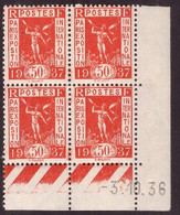 FRANCE N°325* EXPOSITION 1937 COIN DATE DU 3/10/1936 - 1930-1939