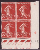 FRANCE N°360** TYPE SEMEUSE COIN DATE DU 17/5/1938 - 1930-1939