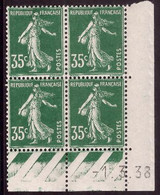 FRANCE N°361** TYPE SEMEUSE COIN DATE DU 1/3/1938 - 1930-1939