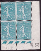 FRANCE N°362* TYPE SEMEUSE COIN DATE DU 11/10/1938 - 1930-1939