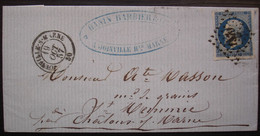 Joinville-sur-Marne 1857 Pc 1579 Sur N°14 Hanin Barbier & Fils Lettre Pour Chalons Sur Marne - 1849-1876: Classic Period