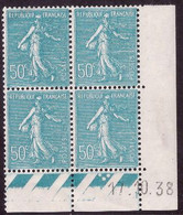 FRANCE N°362* TYPE SEMEUSE COIN DATE DU 17/10/1938 - 1930-1939