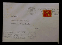 Sp8137 PORTUGAL (VARÍOLA "Smallpox" Is Dangerous. VACCINE Is The Only Defense) 1956 Slogan Pmk Medécine Mailed - Medicine