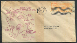 HAWAI -  USA PA N° 15A / 1er. VOL HILO - LIHUE LE 8/10/1934 ( MULLER N° 7a ) - SUP - Hawaï