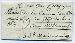 66 NEUFBRISSAC  51x10  + Service Militaire / Dept Du Haut Rhin  / Conseil Eventuel Dépot De La 16ème Demi Brigade /An 10 - 1801-1848: Précurseurs XIX