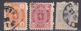 Finnland Suomi - 3 Marken Aus 1875 - 1889 - Gestempelt Used - Used Stamps