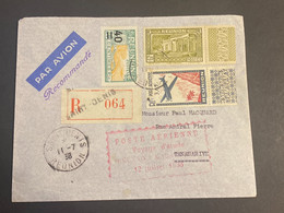 Lettre 11 Juillet 1938 Poste Aérienne Voyage D’étude Reunion Madagascar Tananarive - Briefe U. Dokumente