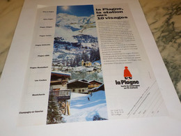 ANCIENNE PUBLICITE 10 VISAGES STATION  LA PLAGNE 1992 - Invierno