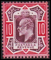 1902 - 1913. ENGLAND. Edward VII. 10 D. Beautiful Hinged Stamp.  (Michel 113A) - JF510297 - Nuovi