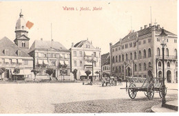 WAREN Müritz Mecklenburg Markt 1905 Ackerwagen Belebt Geschäft E Abronheim Ungelaufen - Waren (Mueritz)