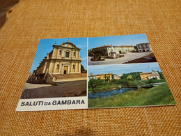 CARTOLINA SALUTI DA GAMBARA PALAZZO COMUNALE-VEDUTINE- NON VIAGGIATA - Brescia