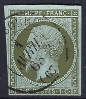 FRANCE Classique Ca.1860: Le Y&T 11, B Obl. CAD Strasbourg - 1853-1860 Napoleone III