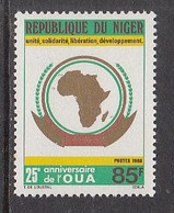 1988 Niger OAU African Unity  Complete Set Of 1  MNH - Niger (1960-...)
