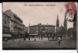 1054. Saint Chamond. Place Dorian. De Louise à Ses Parents Louis Et Maria Veyrand, Mercerie Du Printemps, Aubenas. 1909. - Saint Chamond