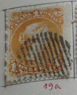 Canada 1868 1c Orange Grande Reine (19a) - Gebraucht