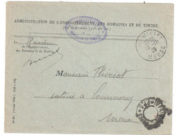 St MIHIEL Meuse Lettre Franchise Entête 1925 Enregistrement Domaines Timbres Dest Commercy Franchise Imprimés Paris PP3 - Civil Frank Covers