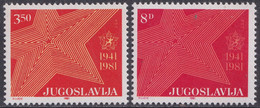 Jugoslawien, 1981, (Mi.Nr.1893/4),  40 Jahrestag Des Aufstandes ** - Unused Stamps