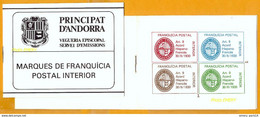 ANDORRA ANDORRA VIGUERIE 4 SELLOS FRANQUICIE CARNET X 10 CARNETS - Episcopale Vignetten