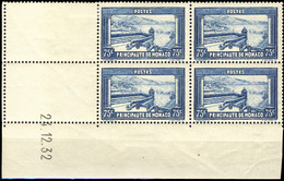 MONACO - Yv.125 75c Bleu Coin Daté Du 24.12.32 - Gomme "marbrée", Charnières Dans Les Marges - Unused Stamps