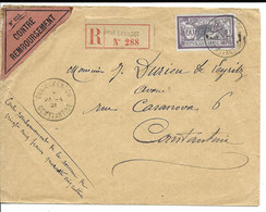 Env REC Cad CONGE SMENDOU CONSTANTINE  23/4/1921 Contre Remboursement Locale TB - 1921-1960: Moderne