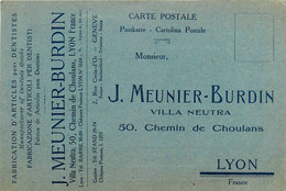 Lyon * J. MEUNIER BURDIN Villa NEUTRA Fabrication D'Articles Pour Dentistes 50 Chemin De Choulans * Dentiste Dentisterie - Other & Unclassified