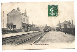 CPA 89 ANCY LE FRANC LA GARE TRAIN QUI ARRIVE RARE BELLE CARTE !! - Ancy Le Franc