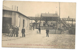 CPA 91 UN CHANTIER DE DEMOLITION ET LA GARE PROVISOIRE RARE BELLE CARTE !! - Juvisy-sur-Orge